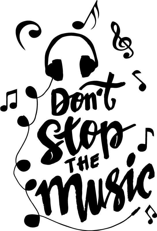 Musik plakat med tekst sammensat af noder - TenStickers