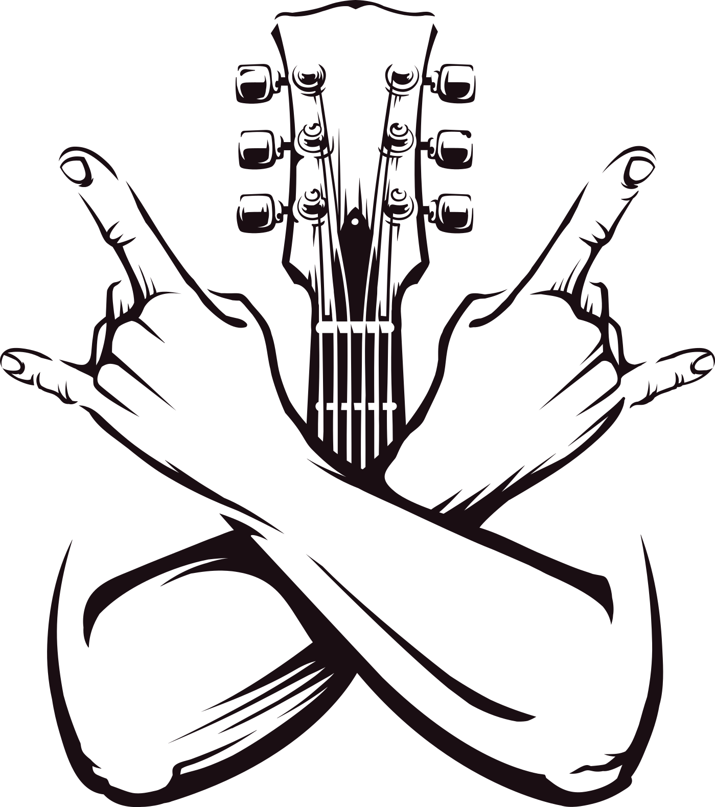 Musik plakat med korsede hænder rock - TenStickers