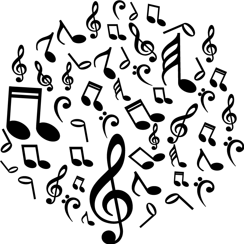 Musik plakat vinilo musiknoter - TenStickers