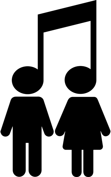Musik plakat med vinylikoner og noder - TenStickers