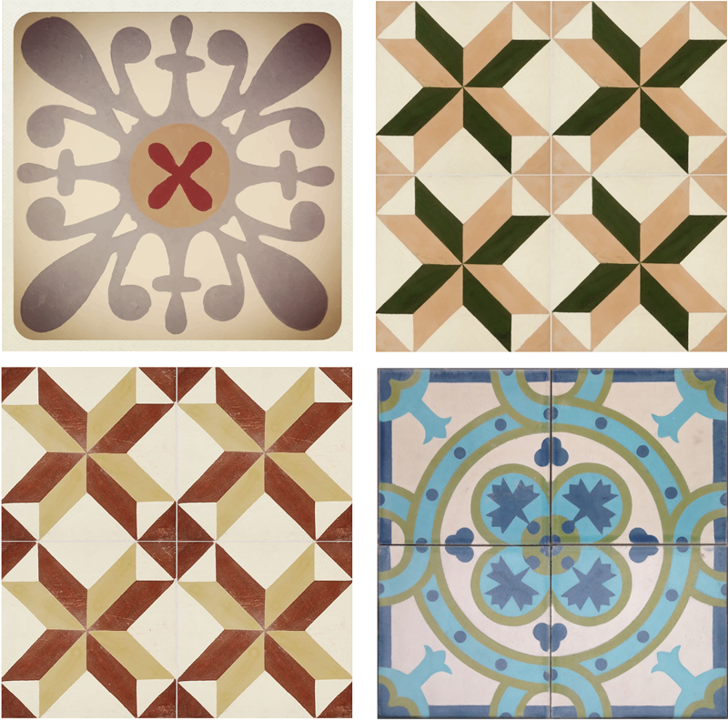 Retro plakater dekorative hydrauliske mosaikker - TenStickers