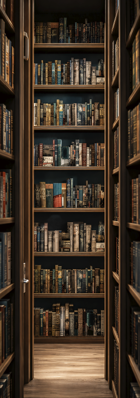 Retro plakater gang gennem et bibliotek - TenStickers