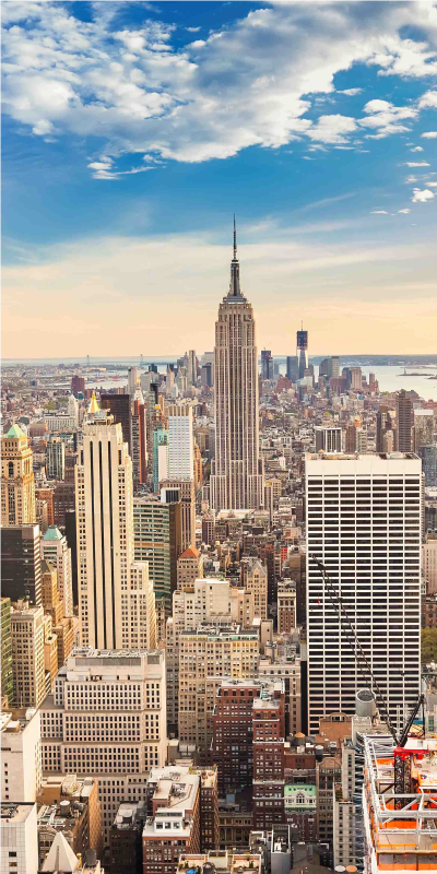 Landskab plakat vinil til dør skyskraber new york - TenStickers