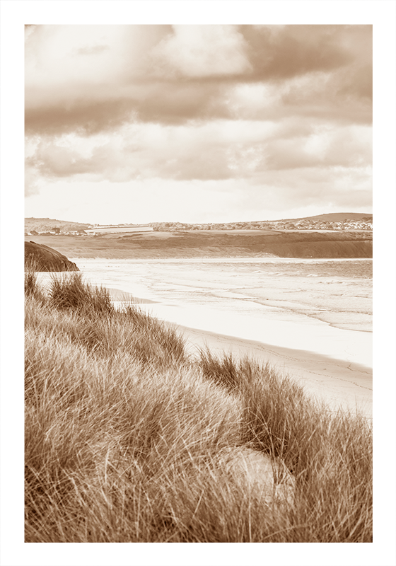 Landskab plakat kystlandskab sepia toner - TenStickers