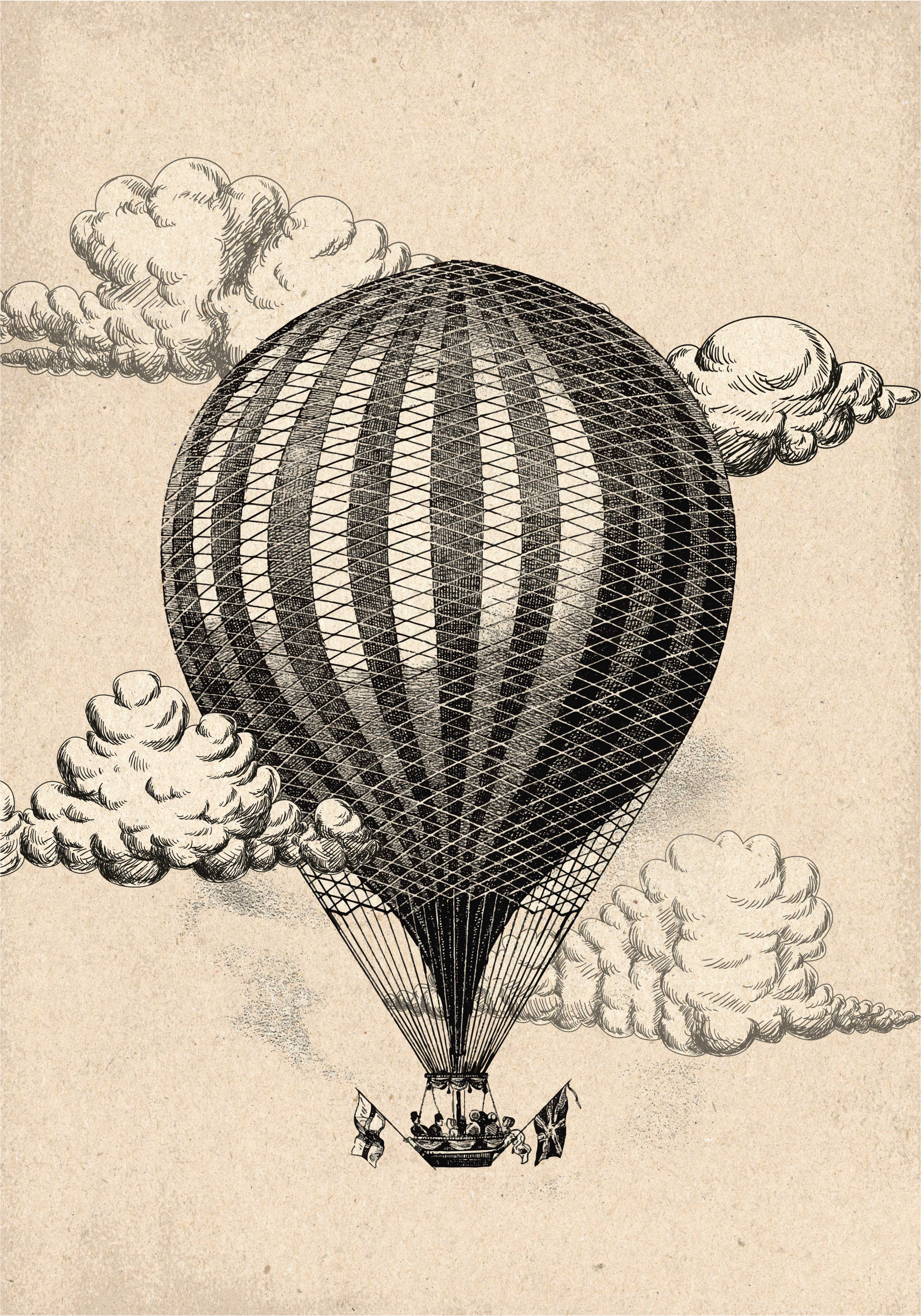 Retro plakater med vintage luftballon - TenStickers