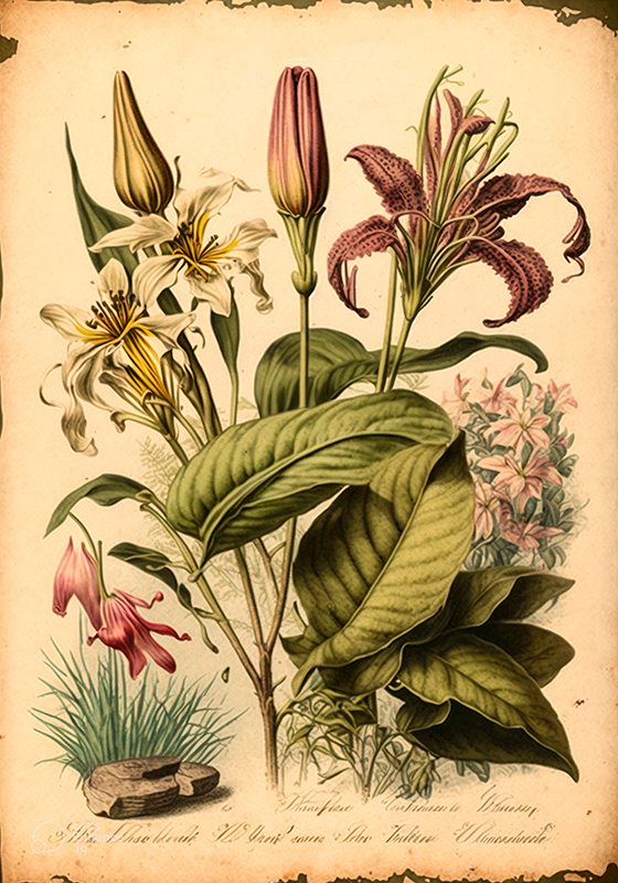 Retro plakater vintage botanisk tryk - TenStickers
