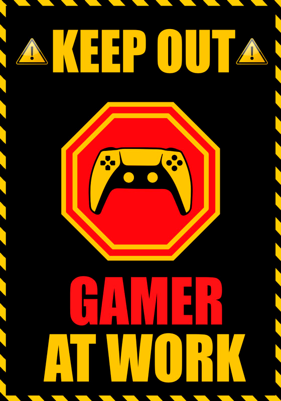 Videospil plakat gamer på arbejde - TenStickers