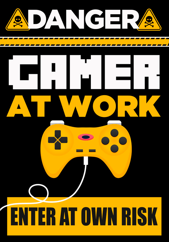 Videospil plakat fare gamer på arbejde - TenStickers