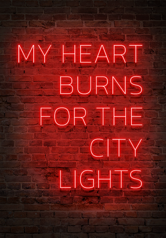 Citatplakat med neonskrift - TenStickers