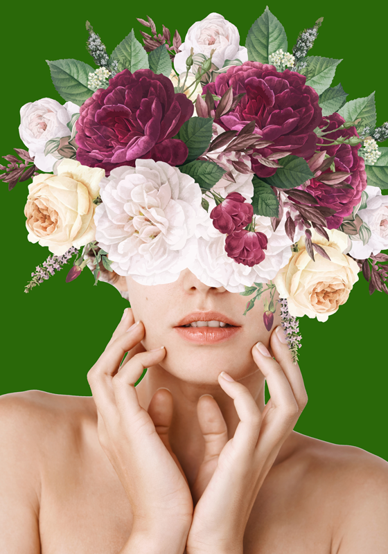 Plakater med blomster af blomsterkvinde - TenStickers