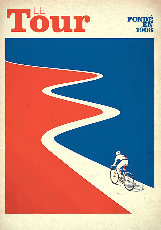 Cykel plakat vintage tour - TenStickers