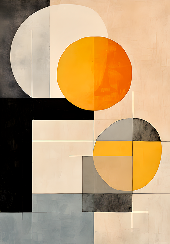 Kunstplakat med geometriske former - TenStickers
