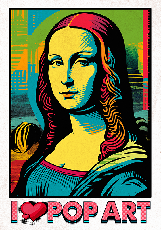 Kunstplakat farverig gioconda - TenStickers