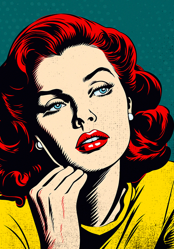 Kunstplakat klassisk smuk kvinde - TenStickers