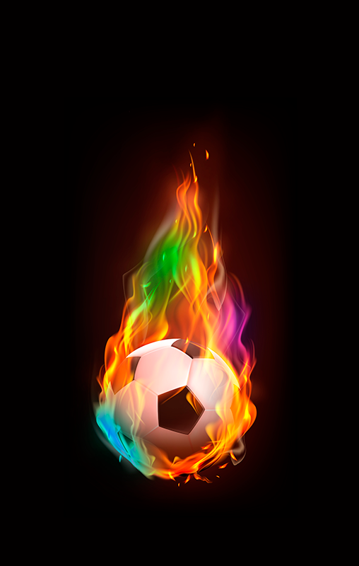Plakat fodbold multicolor ildbold - TenStickers