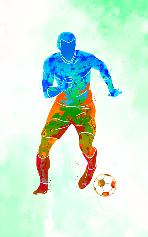 Plakat fodbold akvarel spiller - TenStickers