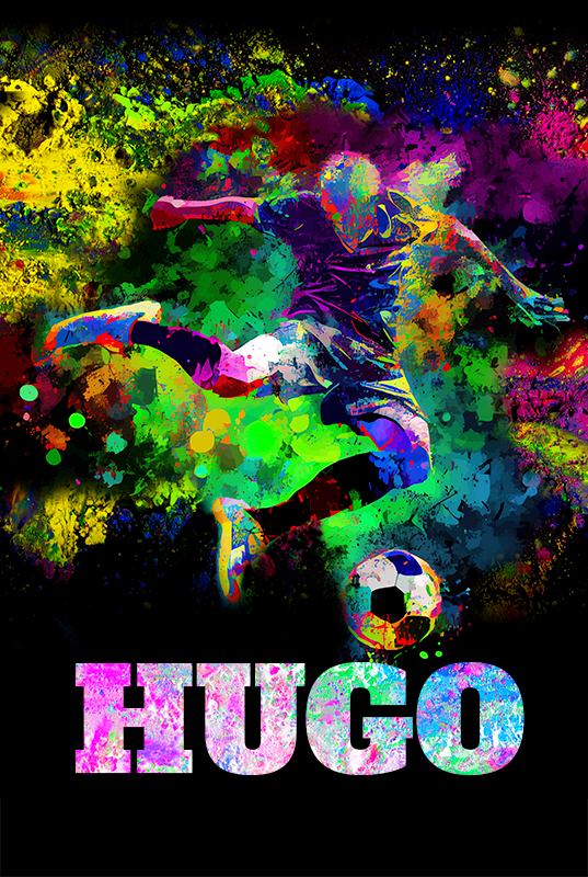 Plakat fodbold farverigt design - TenStickers