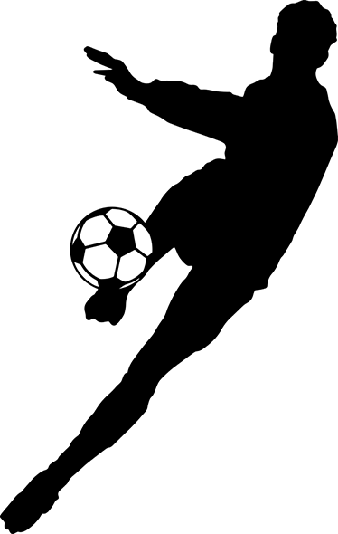 Plakat fodbold spiller der sparker bolden - TenStickers