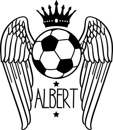 Plakat fodbold personlig vinylbold med vinger - TenStickers