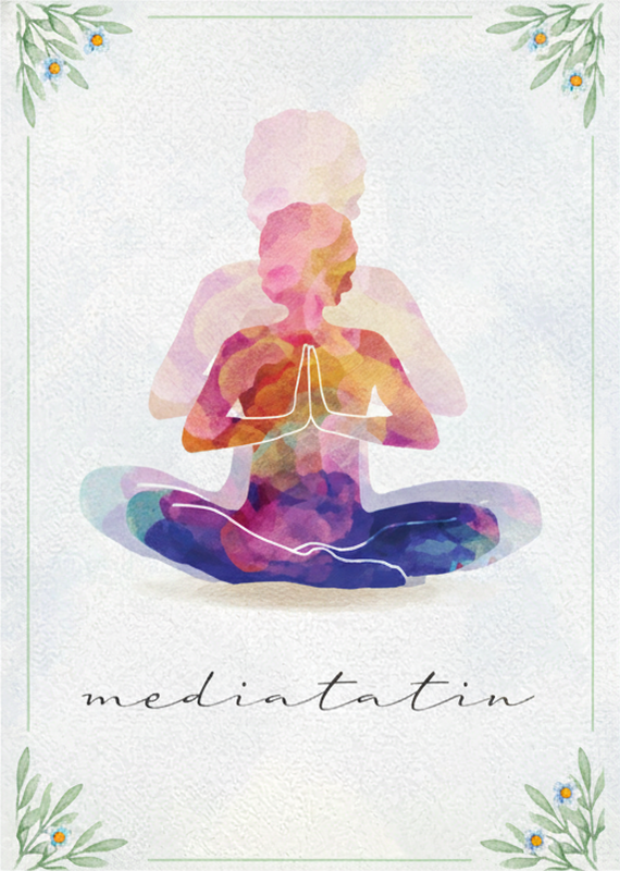 Zen plakat meditationssilhuet - TenStickers
