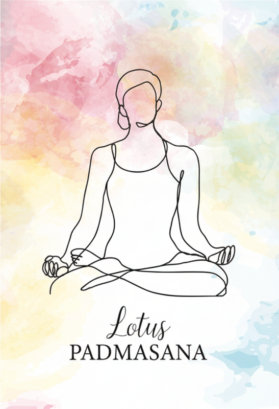 Zen plakat meditation pose linjeart - TenStickers