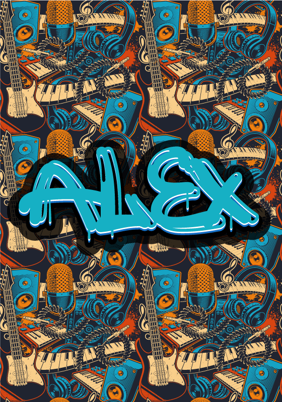 Personlig graffiti musik plakat - TenStickers