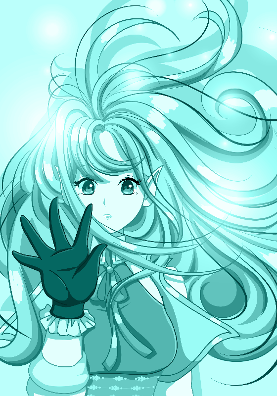 Anime motiv af turkis pige plakat - TenStickers