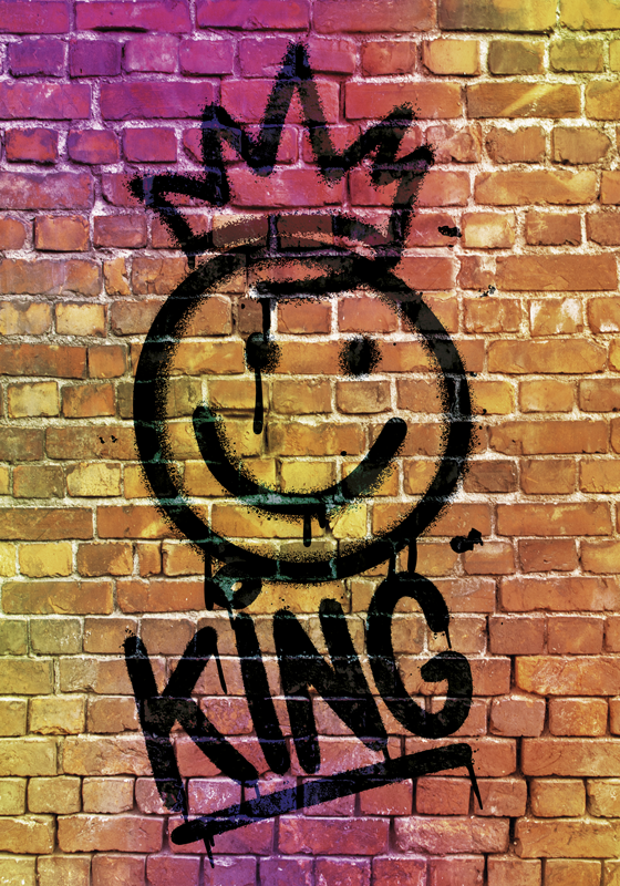 Smiley graffiti streetart plakat - TenStickers