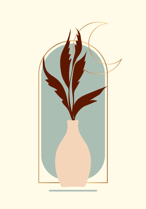 Boho plante i vase plakat - TenStickers