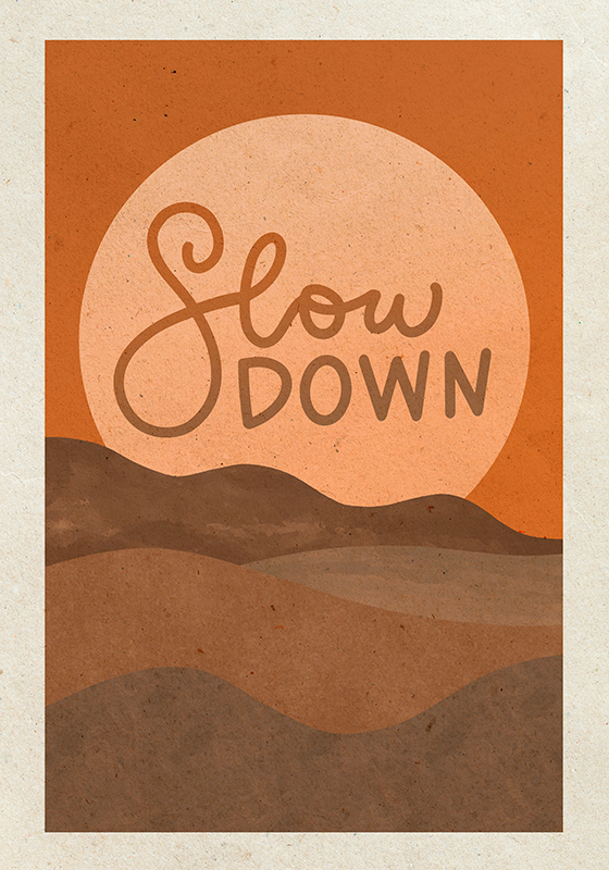 Slow down solnedgang plakat - TenStickers