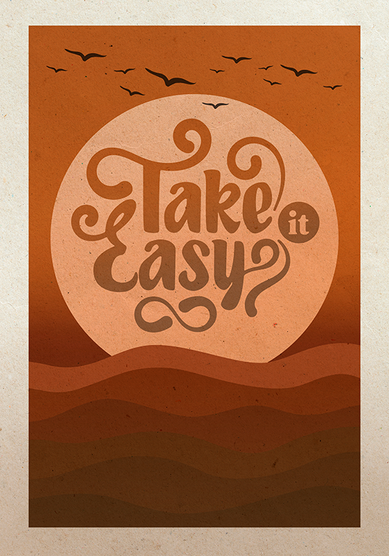 Take it easy solnedgang plakat - TenStickers