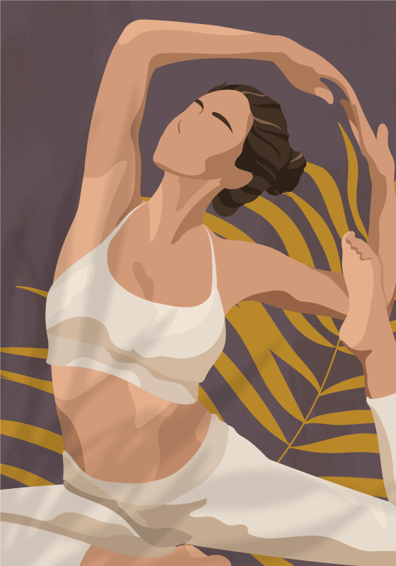 Yoga-illustration sports plakat - TenStickers