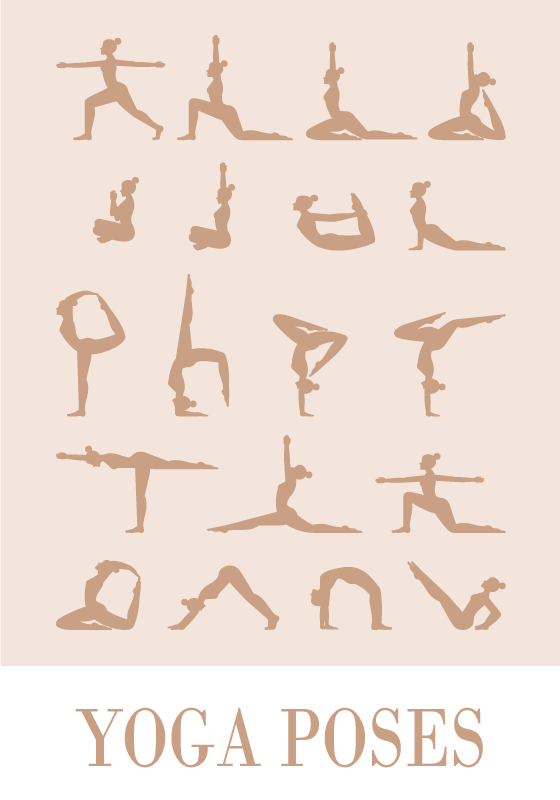 Yoga Stillinger sports plakat - TenStickers