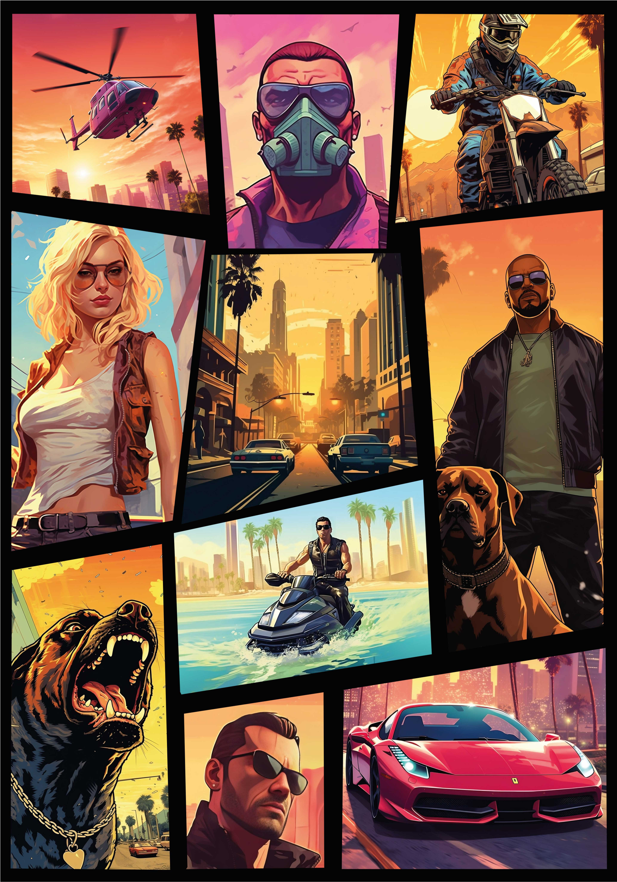 Eventyr og action collage plakat - TenStickers