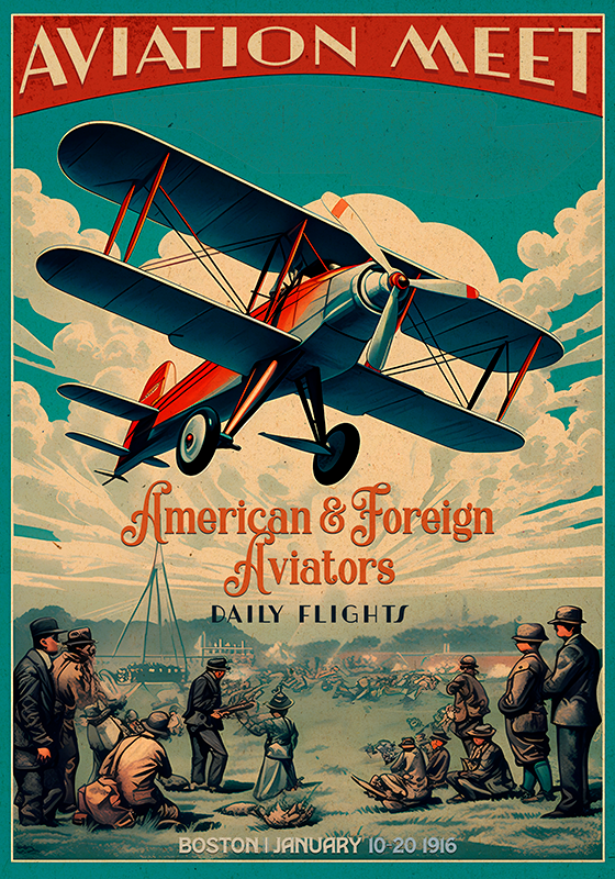 Aviation mødeFlyvning møde Retro plakater - TenStickers