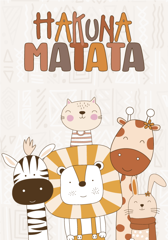 Hakuna matata Plakat børneværelse - TenStickers
