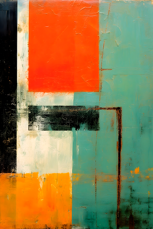 Ekspressionistiske rektangler Kunstplakat - TenStickers