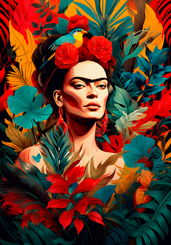 Selvportræt i mexicansk stil Kunstplakat - TenStickers