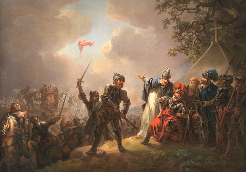 Dannebrog - Volmerslaget maleri Kunstplakat - TenStickers