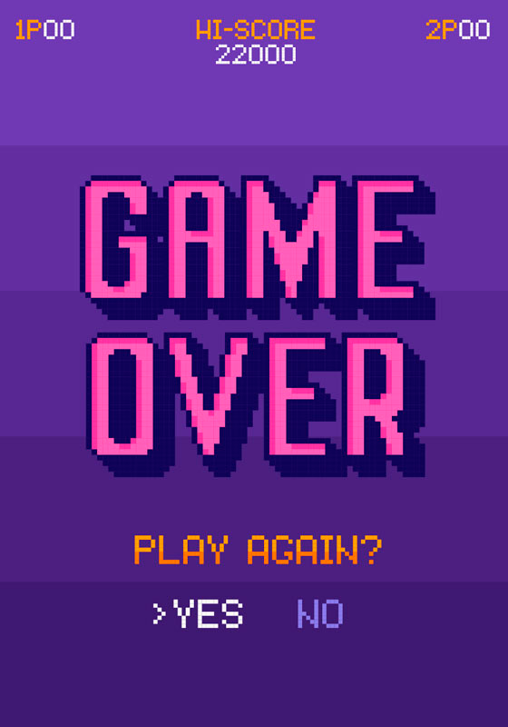 game over videospil plakat - TenStickers