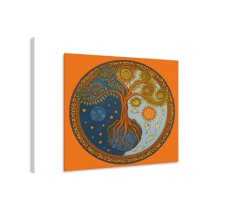 Livets åndelige træ lærredsbillede til stue - TenStickers