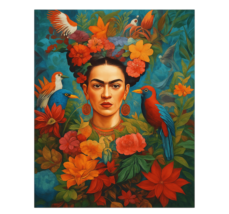 Frida kahlo eksotiske fugle kunst lærredsbillede - TenStickers