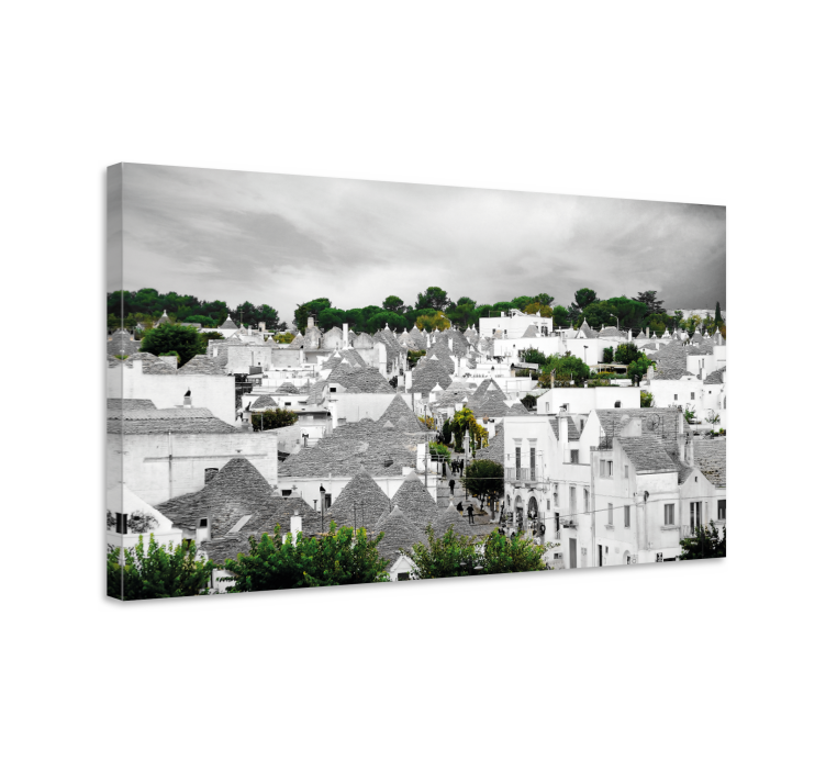 Alberobello trulli city lærredstryk - TenStickers