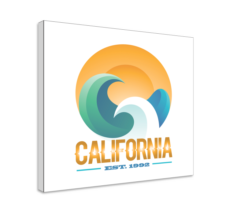 California surfing emblem marine lærredsbillede - TenStickers