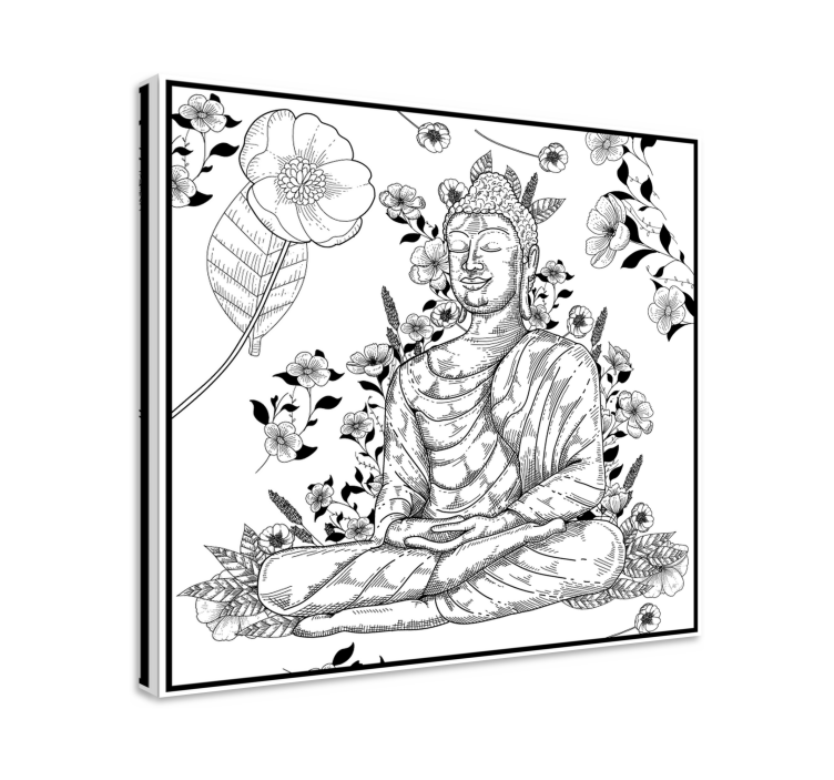 Buda blanco y negro buddha væg kunst - TenStickers
