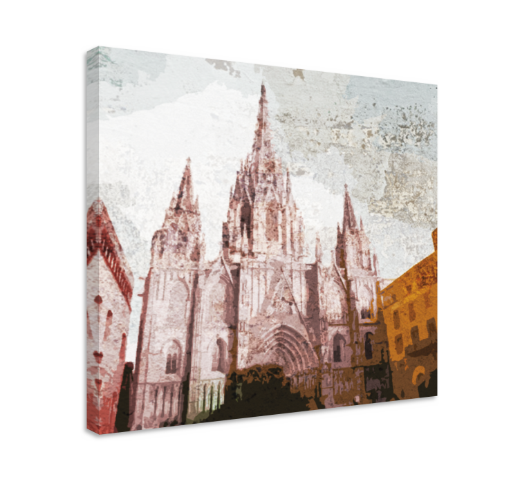 Katedral Barcelona lærredsbillede - TenStickers