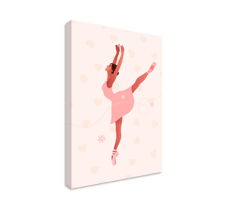 Ballerina med blomster væg lærred - TenStickers