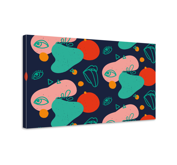 Abstrakt lærredsbillede med ansigtsarrangement - TenStickers