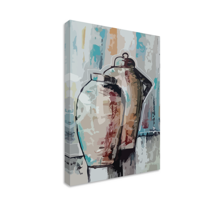 Dekorativt billede på lærred med vintage ler vaser - TenStickers