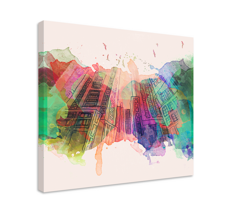 Abstract urban skyline by lærredsbillede - TenStickers